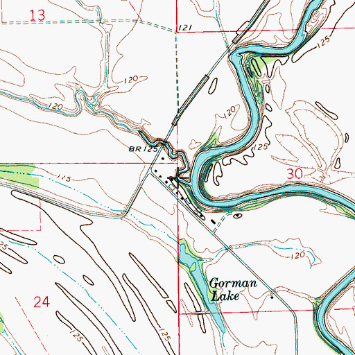 Topographic Map of Jones Bayou, MS