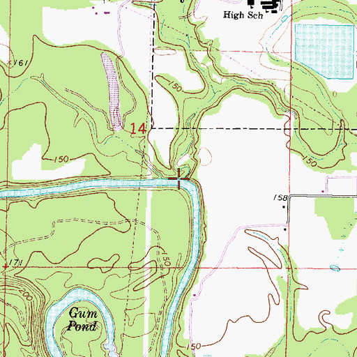 Topographic Map of Jones Branch, MS