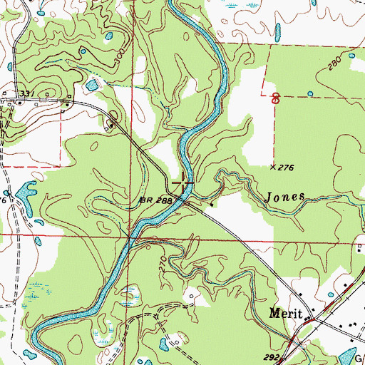 Topographic Map of Jones Branch, MS