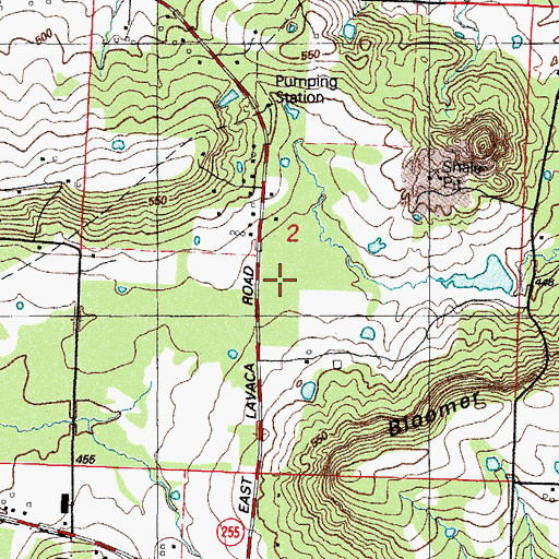 Topographic Map of Bloomer Gas Field, AR