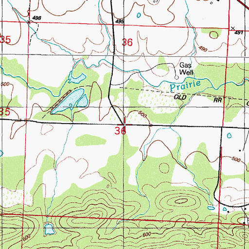 Topographic Map of Bonanza Gas Field, AR