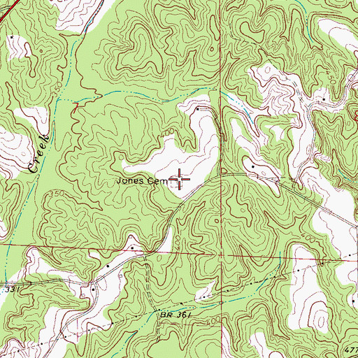 Topographic Map of Jones Cemetery, MS