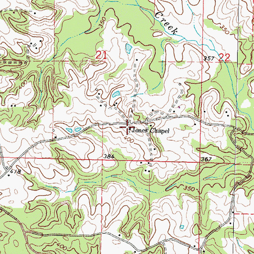 Topographic Map of Jones Chapel, MS