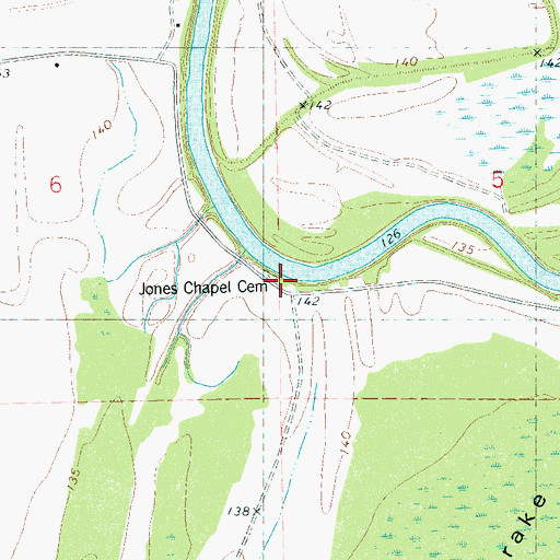 Topographic Map of Jones Chapel, MS
