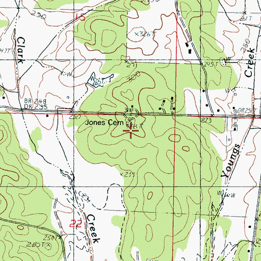 Topographic Map of Jones Chapel, MS