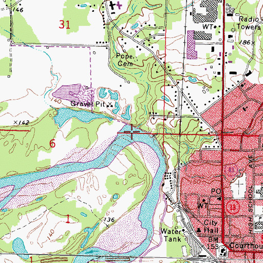 Topographic Map of Jones Creek, MS