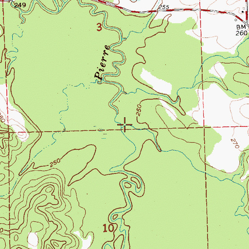 Topographic Map of Jones Creek, MS
