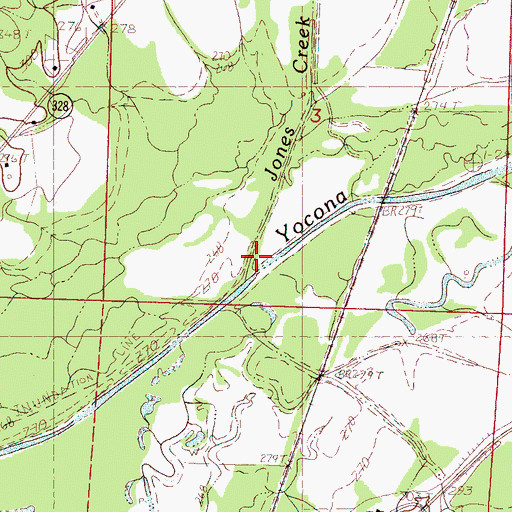Topographic Map of Jones Creek, MS