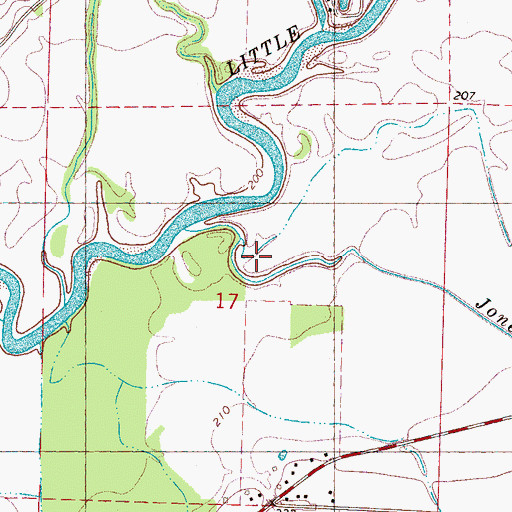 Topographic Map of Jones Creek, MS