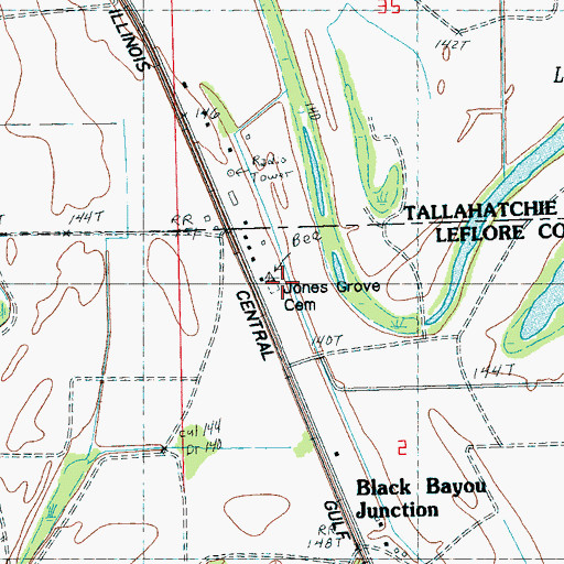 Topographic Map of Jones Grove Church, MS