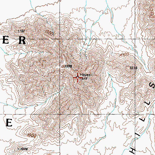 Topographic Map of Antelope Hills, AZ