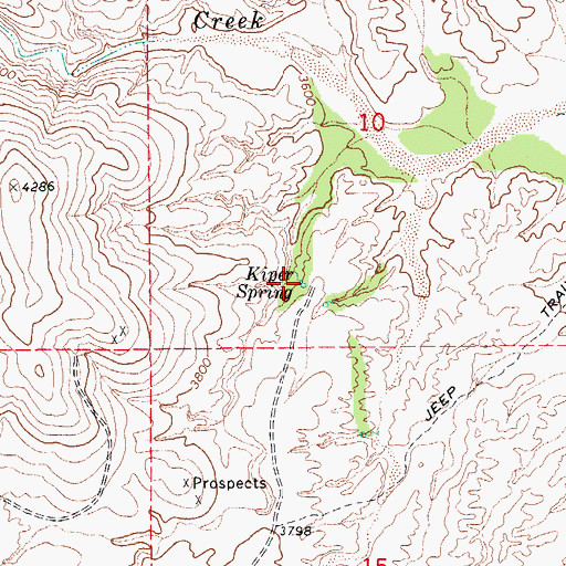 Topographic Map of Kiper Spring, AZ