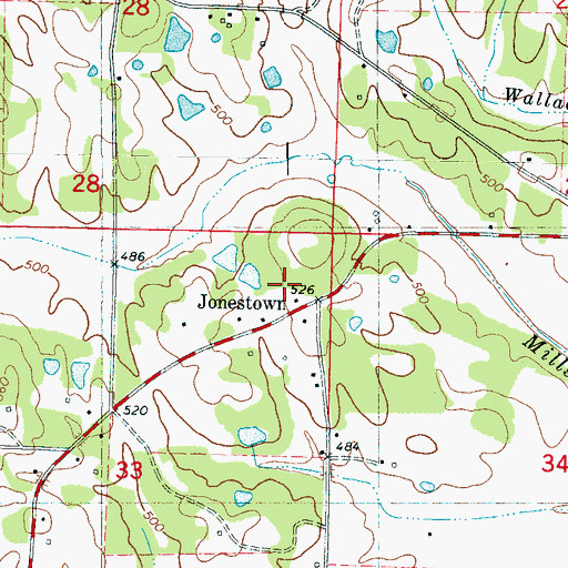 Topographic Map of Jonestown, MS
