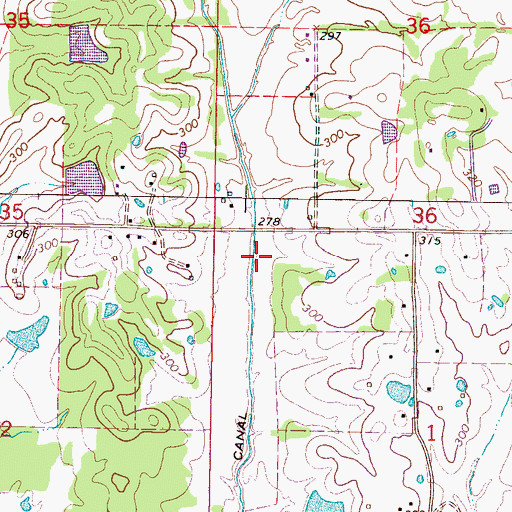 Topographic Map of Jordan Canal, MS