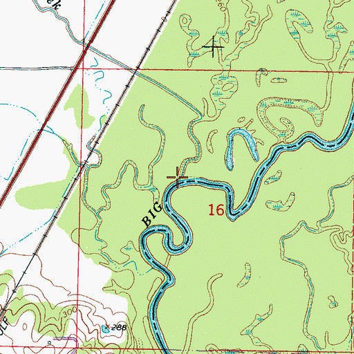 Topographic Map of Jordan Creek, MS