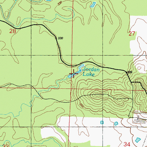 Topographic Map of Jordan Lake, MS