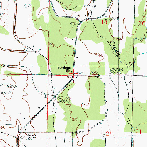 Topographic Map of Jordons Church, MS