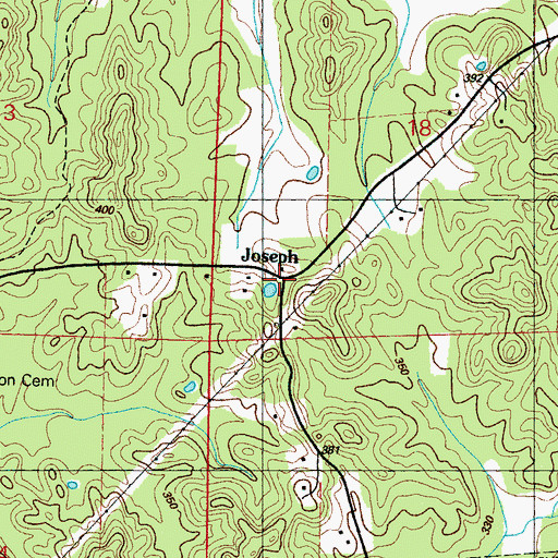 Topographic Map of Joseph, MS
