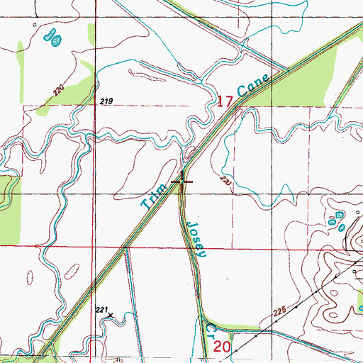 Topographic Map of Josey Creek, MS