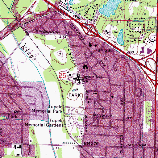 Topographic Map of Joyner Avenue School, MS
