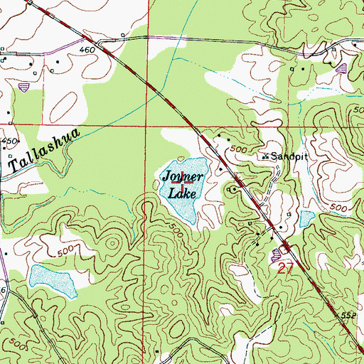 Topographic Map of Joyner Lake, MS