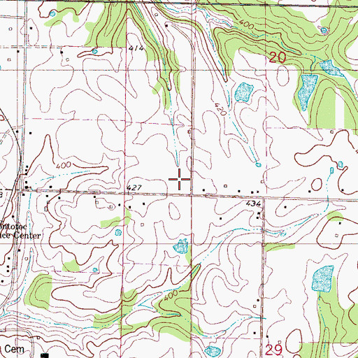 Topographic Map of Judon Line School, MS