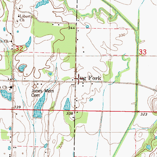 Topographic Map of Jug Fork, MS