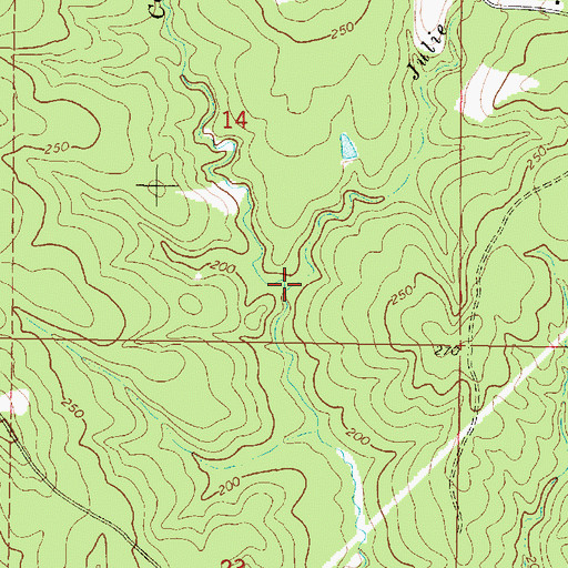 Topographic Map of Julie Creek, MS