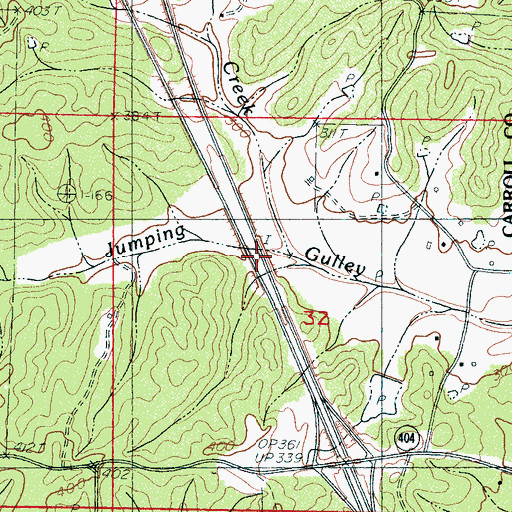 Topographic Map of Jumping Creek, MS