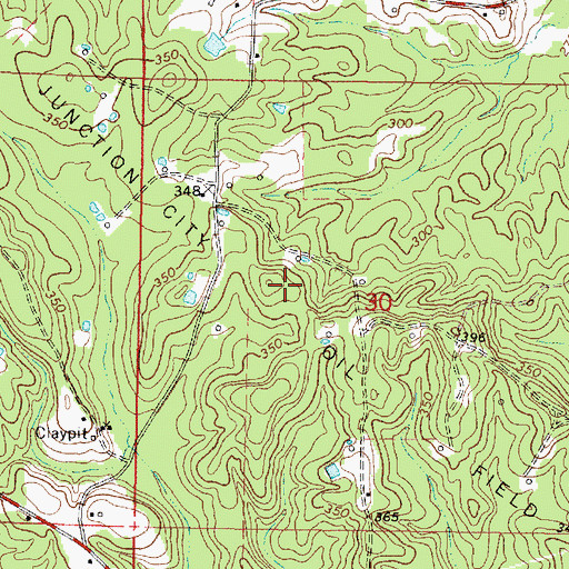 Topographic Map of Junction City Oil Field, MS