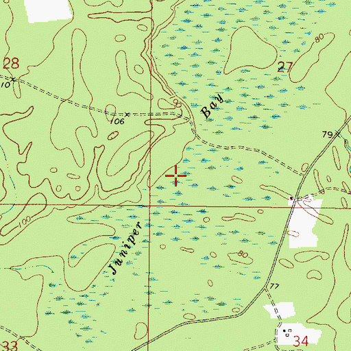 Topographic Map of Juniper Bay, MS