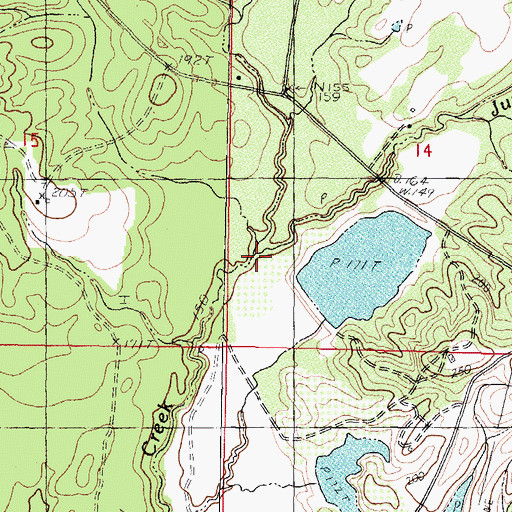 Topographic Map of Juniper Creek, MS