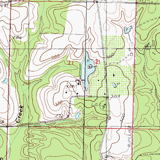 Topographic Map of Juniper Grove Church, MS