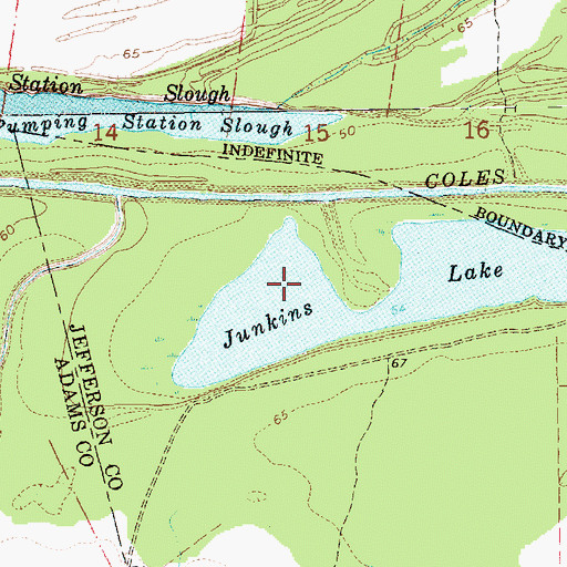 Topographic Map of Junkins Lake, MS