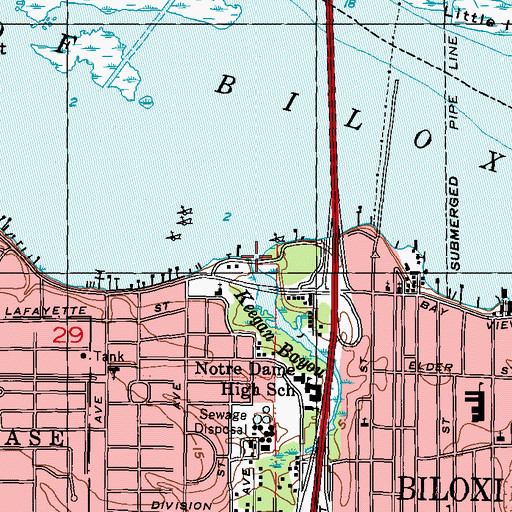 Topographic Map of Keegan Bayou, MS