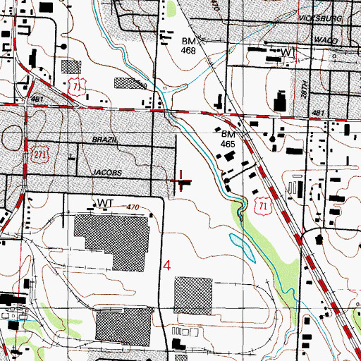 Topographic Map of Evans Boys Club, AR