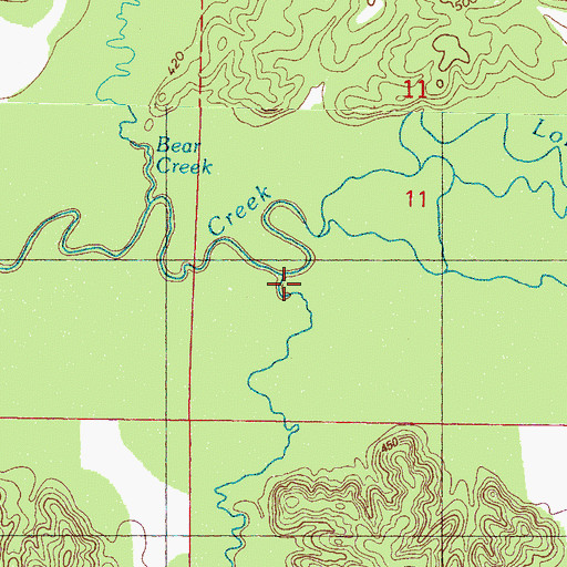 Topographic Map of Kelley Branch, MS