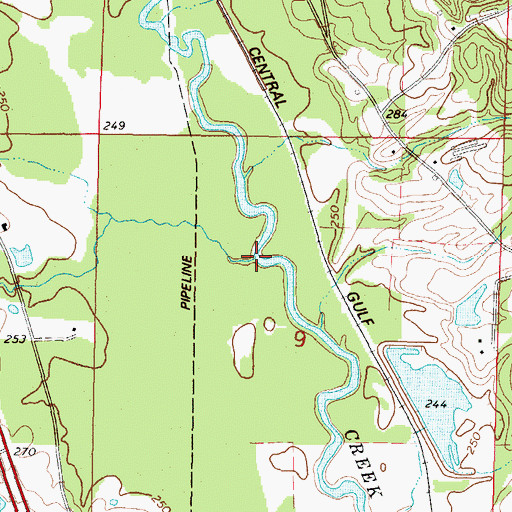 Topographic Map of Kelly Creek, MS