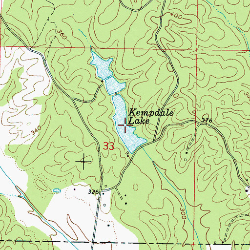 Topographic Map of Kempdale Lake, MS