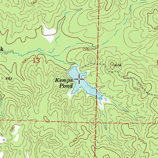 Topographic Map of Kemps Pond, MS