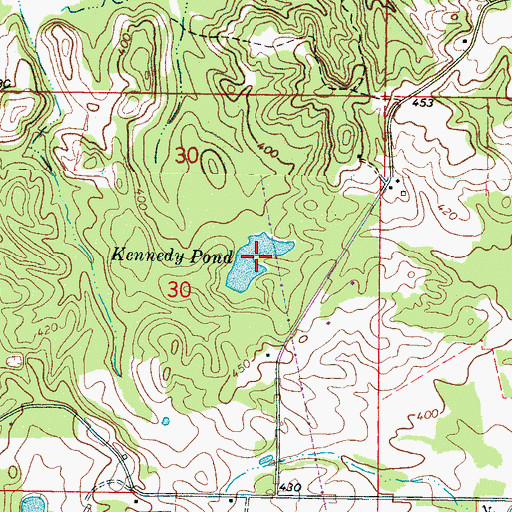 Topographic Map of Kennedy Pond, MS