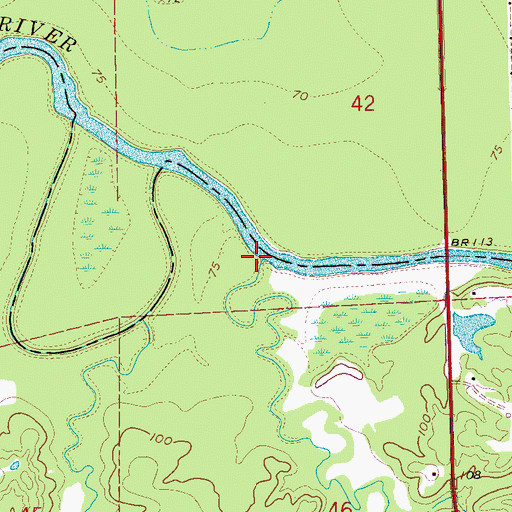 Topographic Map of Kennison Creek, MS