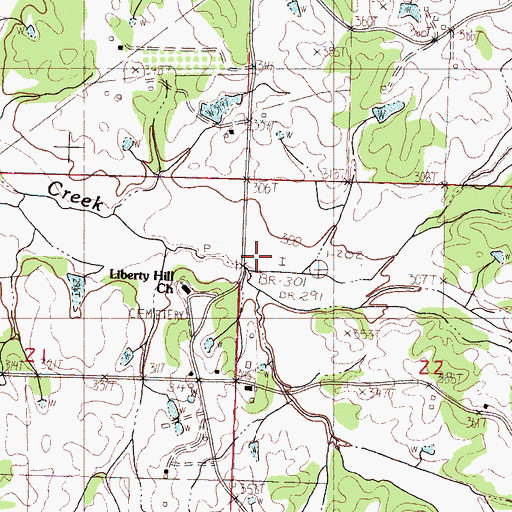Topographic Map of Kenny Creek, MS