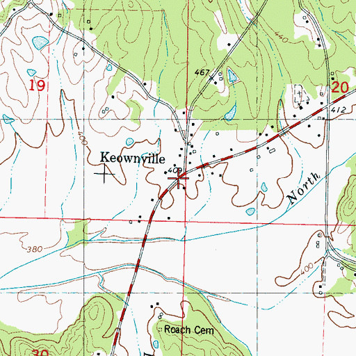 Topographic Map of Keownville, MS