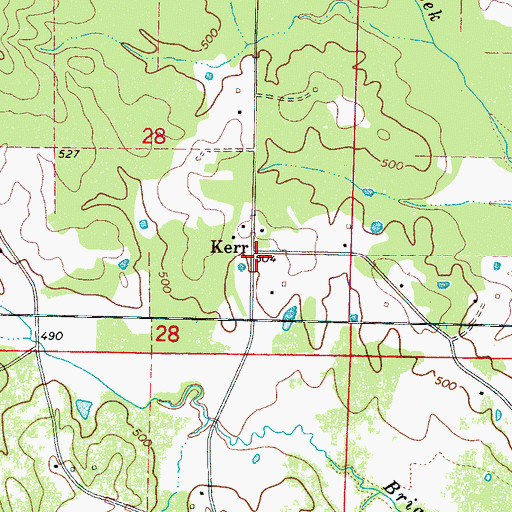Topographic Map of Kerr, MS