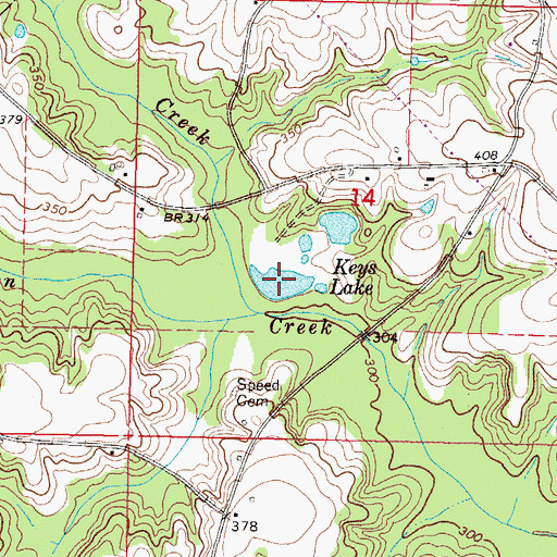 Topographic Map of Keys Lake, MS