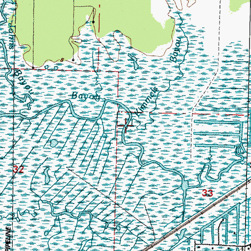 Topographic Map of Kimmels Bayou, MS