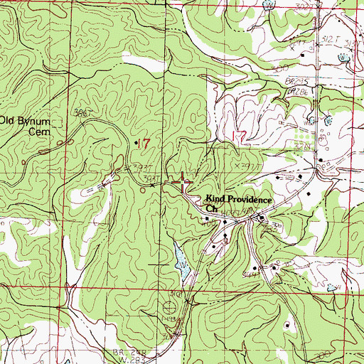 Topographic Map of Kind Providence Cemetery, MS
