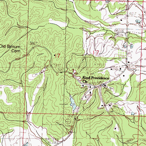 Topographic Map of Kind Providence Church, MS