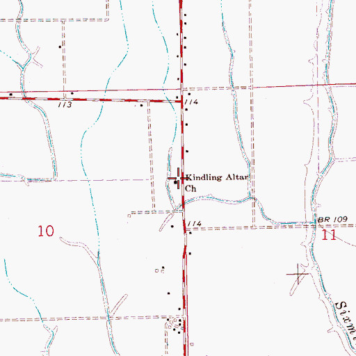 Topographic Map of Kindling Altar Church, MS